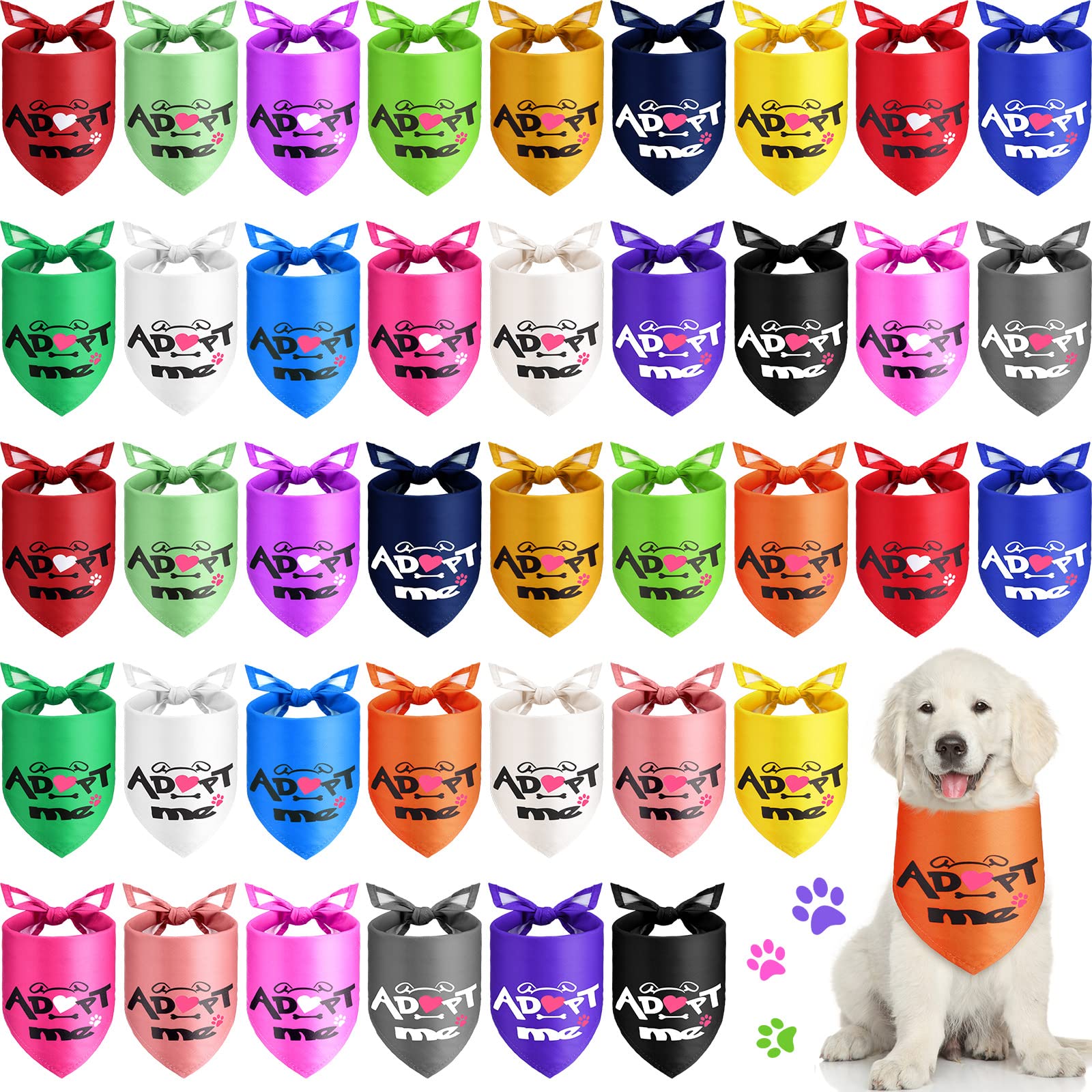 Kigeli Adopt Me bandanas ensemble pour chiens et chats, variété de styles pour sorties quotidiennes