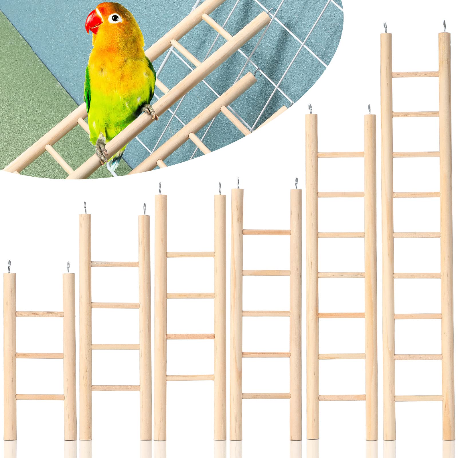 kigeli escalier bois oiseaux petit, favorise l'exercice dans la cage.