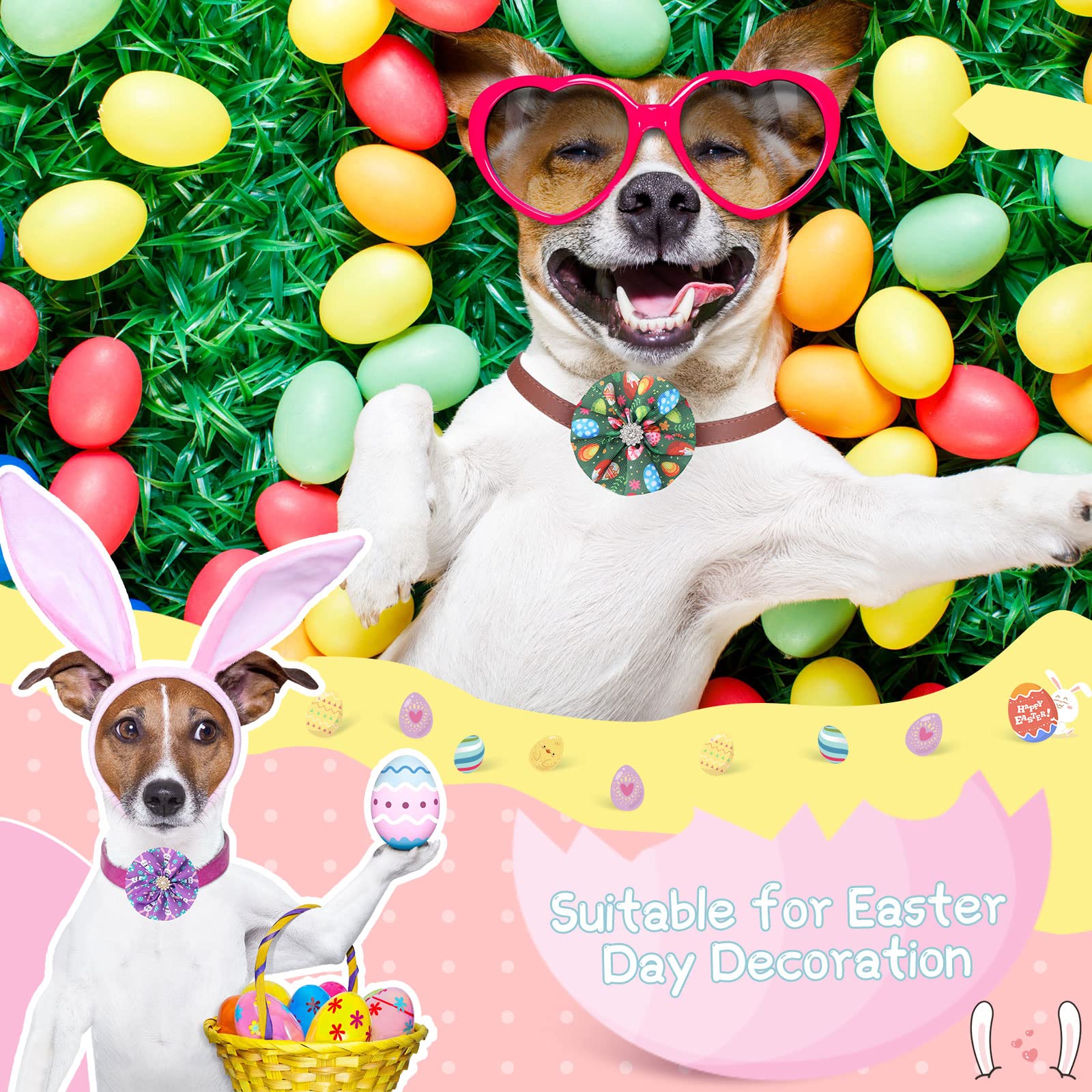 Kigeli noeud Paques fleurs pour chien et chat, style adorable et photo mémorable.