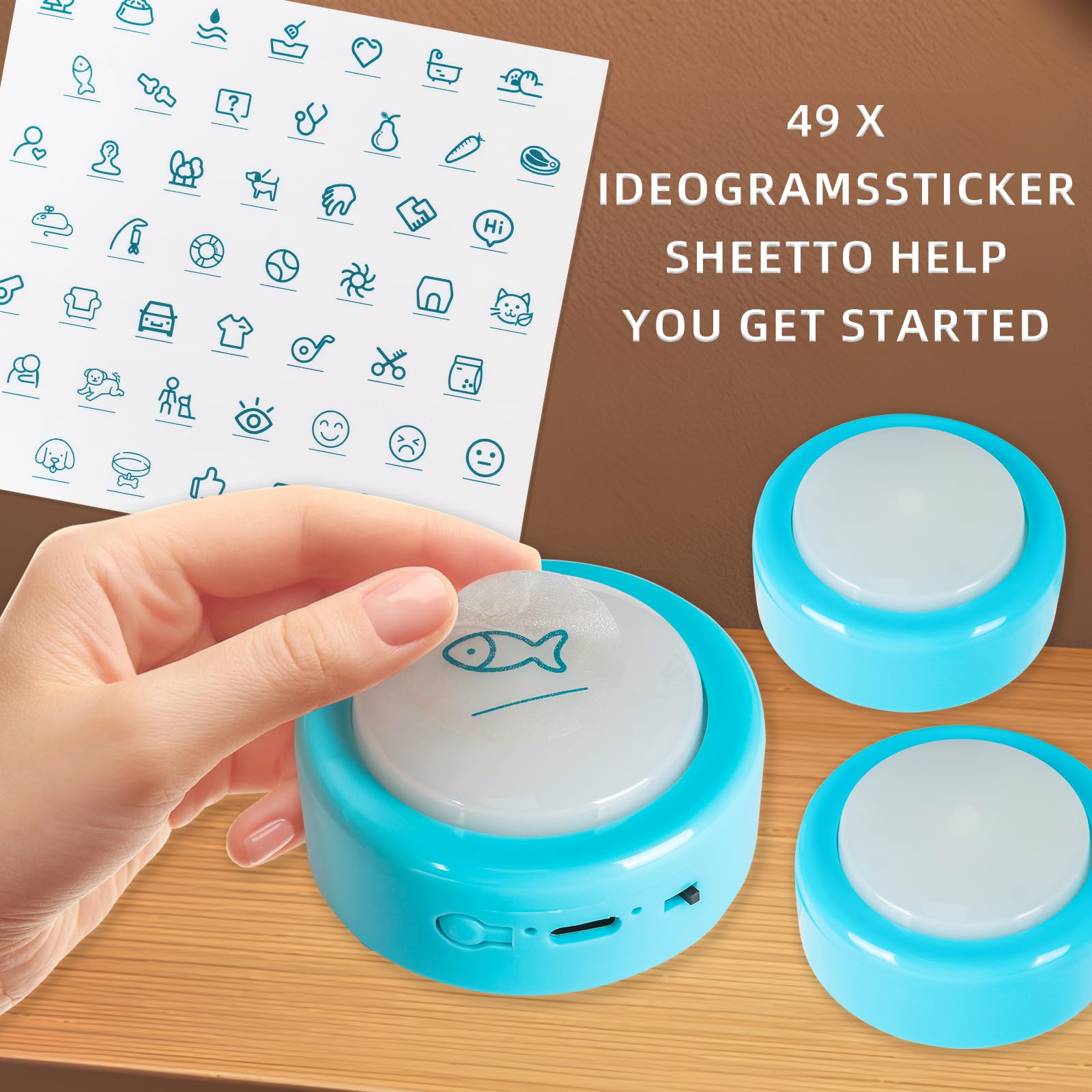 Stickers animaux KIMPOK pour personnaliser les boutons et les repérer.