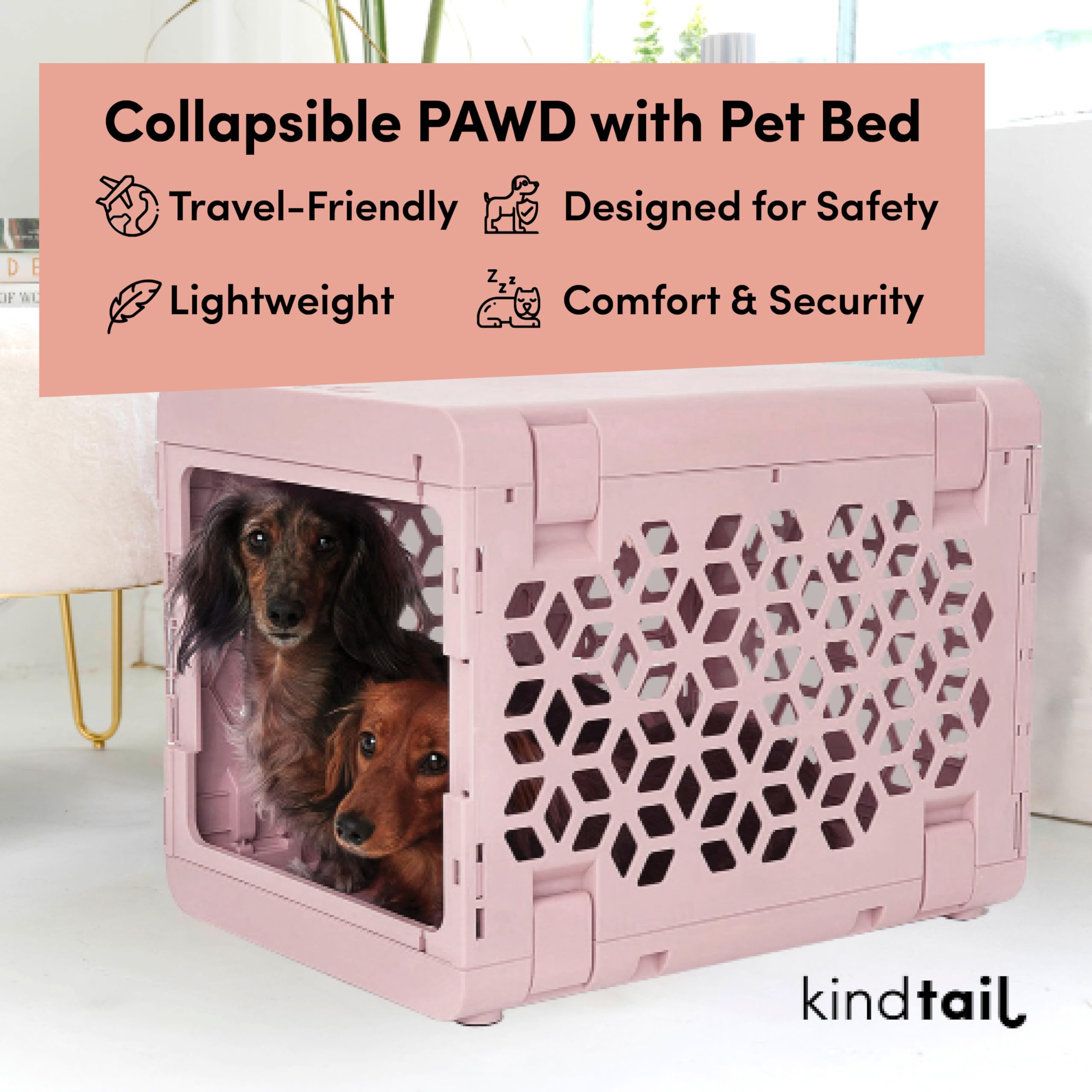KindTail PAWD: matelas lavable en velours, confort doux.