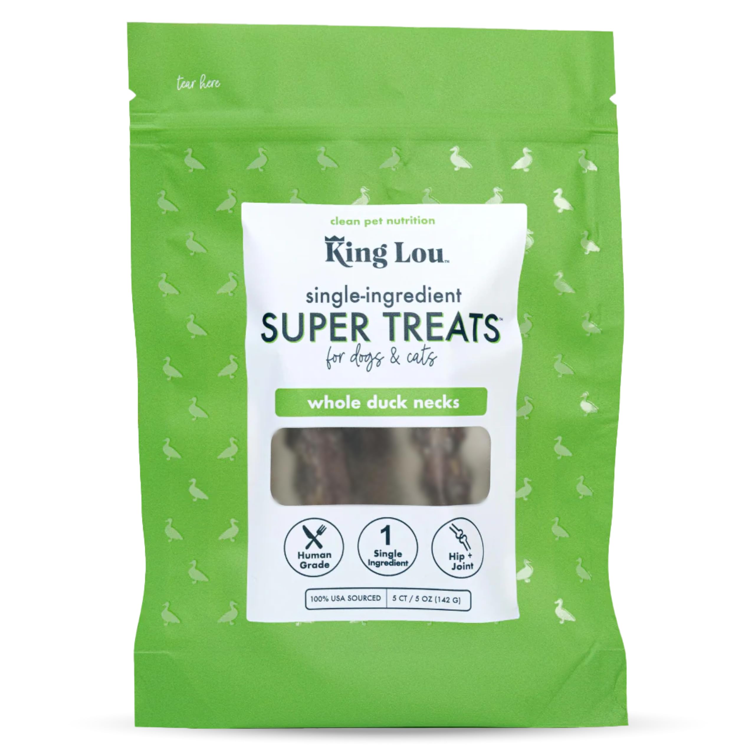 King Lou Pets – cou-de-canard-entier, friandise naturelle pour chiens et chats.