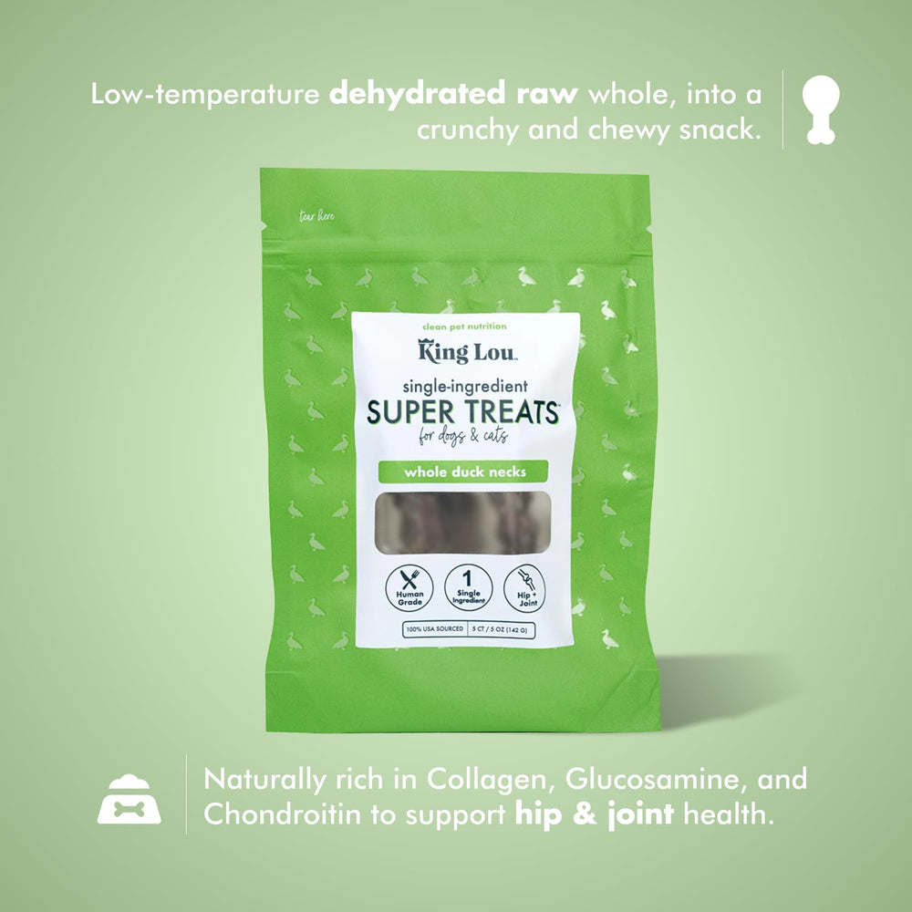 King Lou Pets – sachet os-de-canard-entier, produit traçable pour chiens et chats.