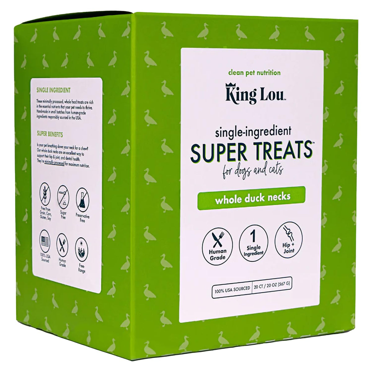 King Lou Pets - Cou de canard entier, friandise simple et savoureuse pour récompenser chiens et chats.