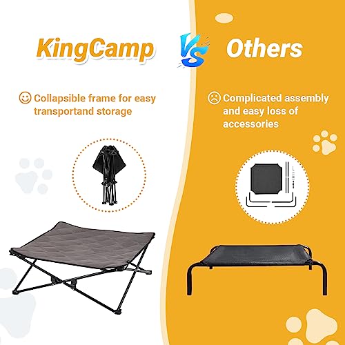 KingCamp structure-metalique-stable maintient le couchage en place pour votre chien.