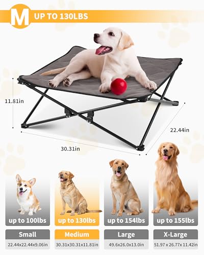 KingCamp lit-chien-mesh-respirant offre une aération optimale pendant l'été.