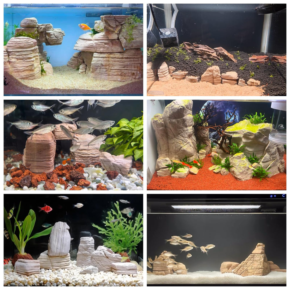 Roches KINGRUI pour aquarium et terrarium, décor polyvalent.