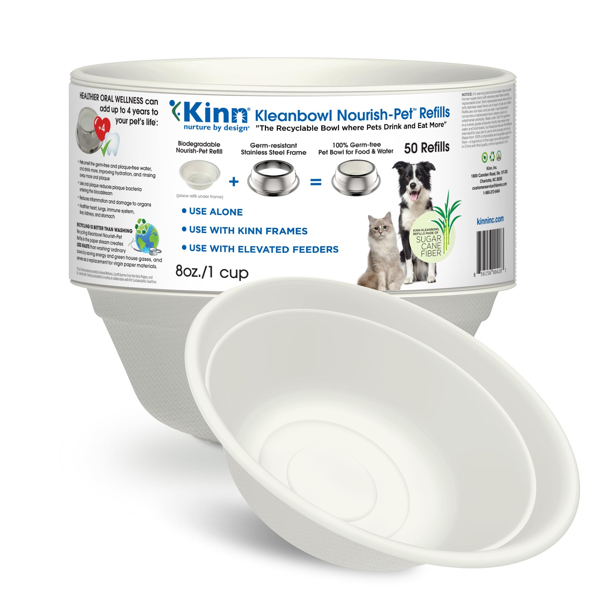 Kinn Kleanbowl: paquet de 50 bols jetables, parfait pour les voyages avec chien.
