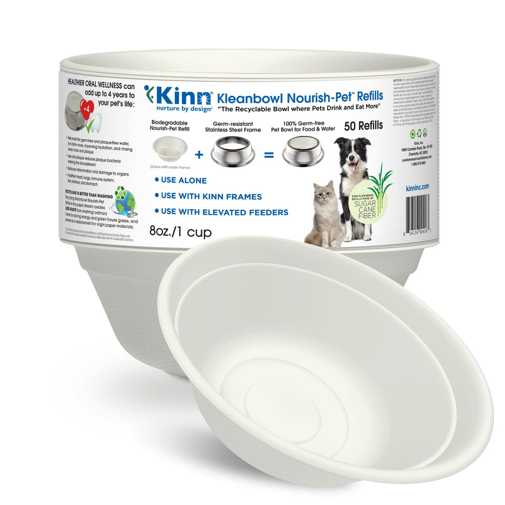 Kinn Kleanbowl: paquet de 50 bols jetables, parfait pour les voyages avec chien.