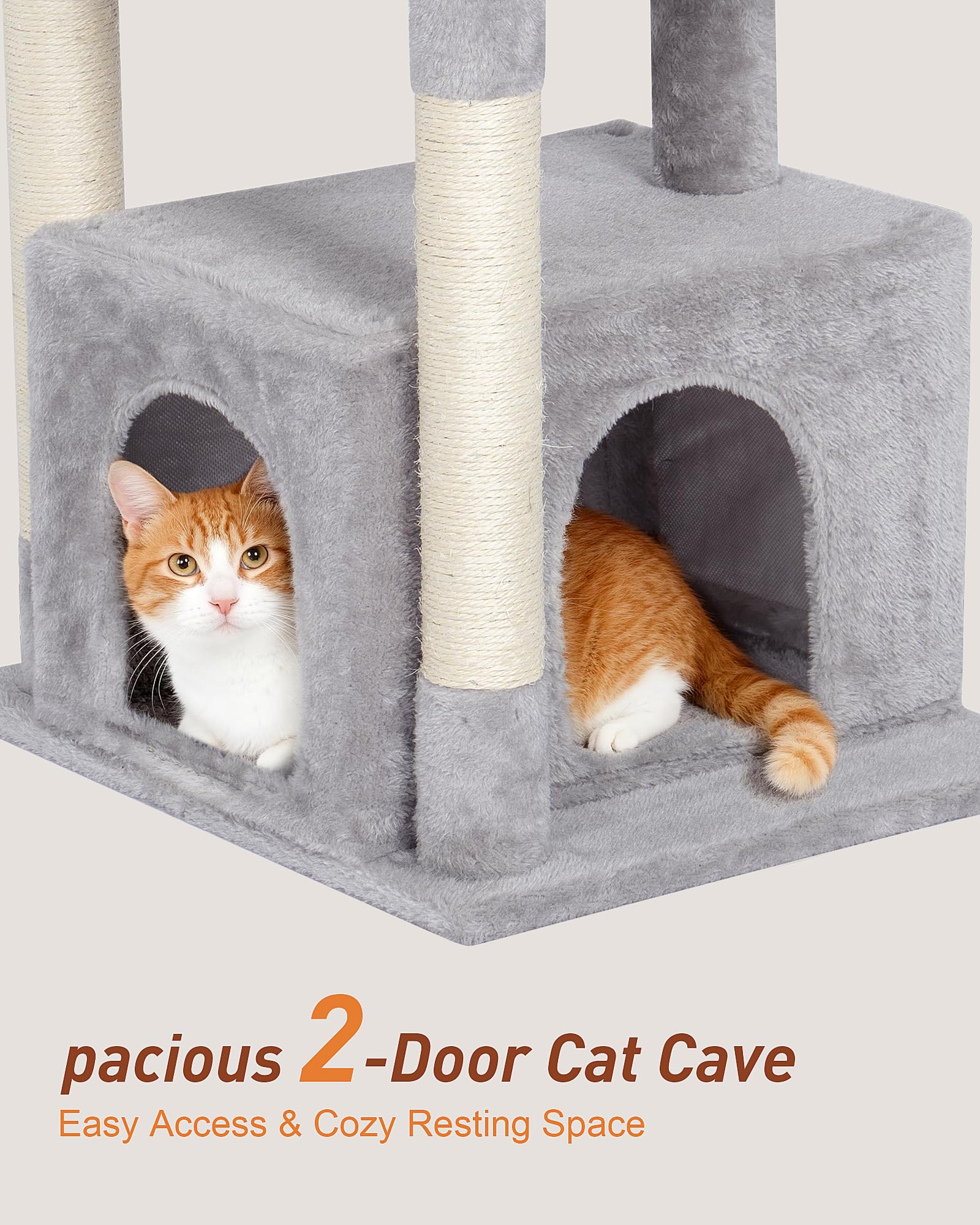 Kinotail Arbre chat : espace de jeu 3-en-1 pour félins actifs.