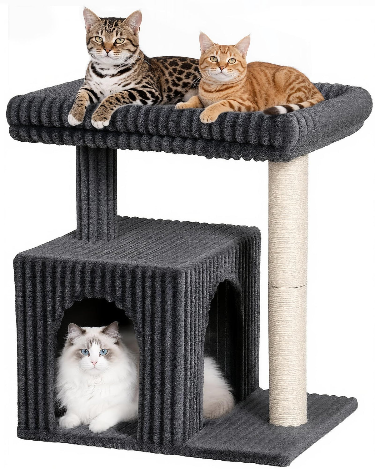 KinoTail arbre-chat grand perchoir haut : espace généreux pour se détendre.
