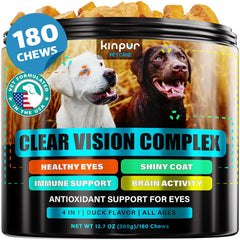 Kinpur Vitamines Yeux Chien Bouteille: soutien potentiel à la vision et à la santé oculaire.