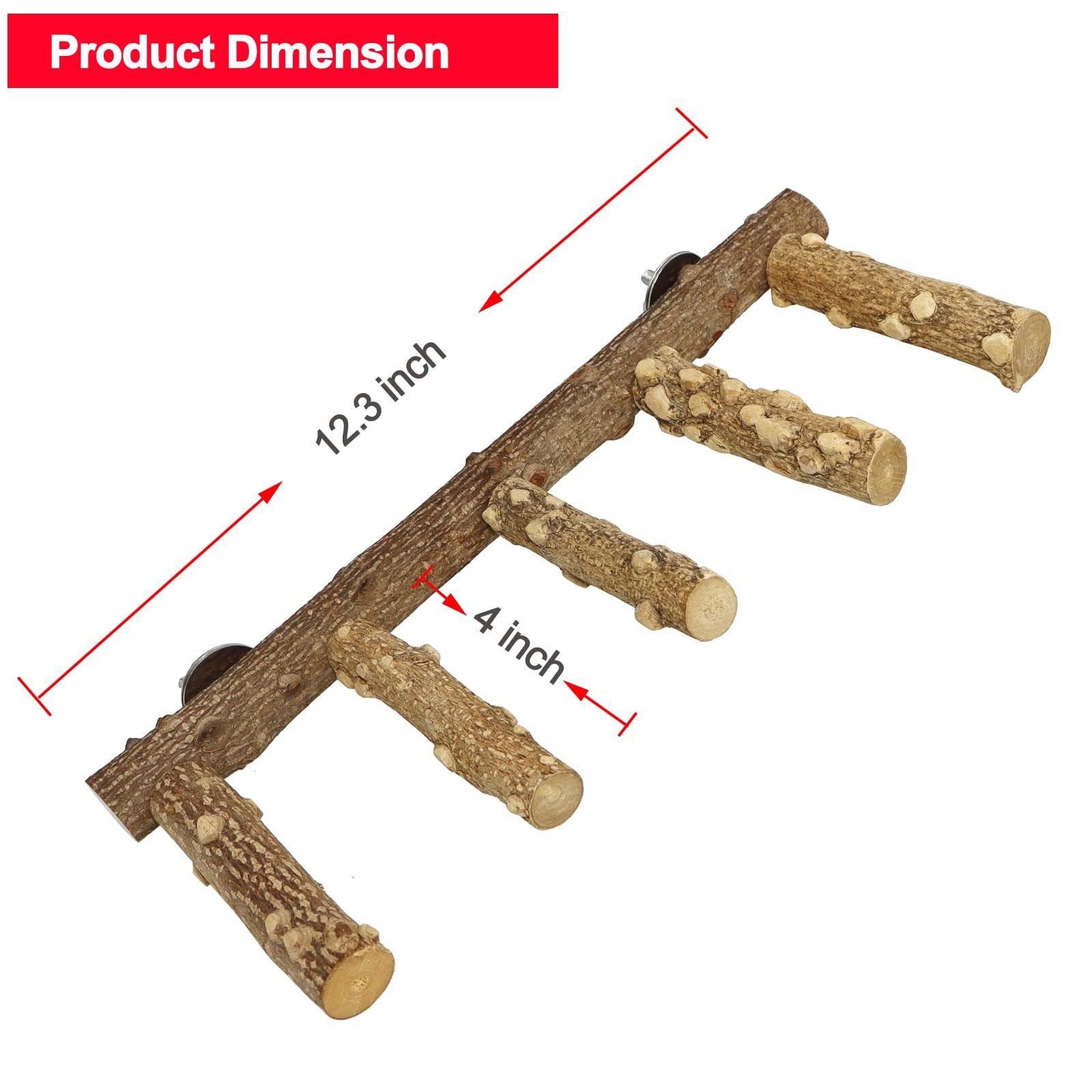 KINTOR perche verticale pour oiseau en bois naturel, stimule l'activité physique.