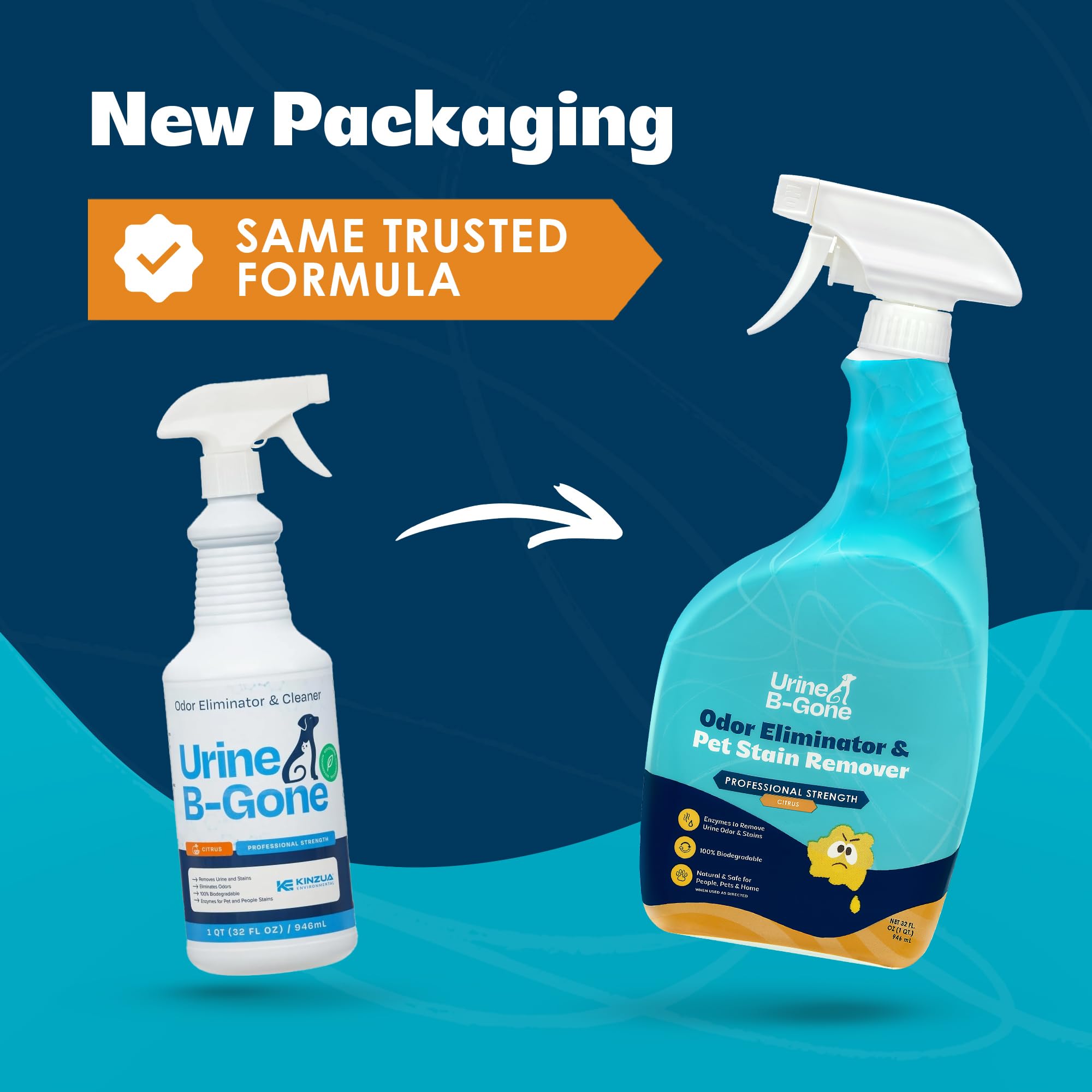 KINZUA ENVIRONMENTAL Urine B-Gone pénétration-profonde dans tapis et tissus pour des résultats durables.