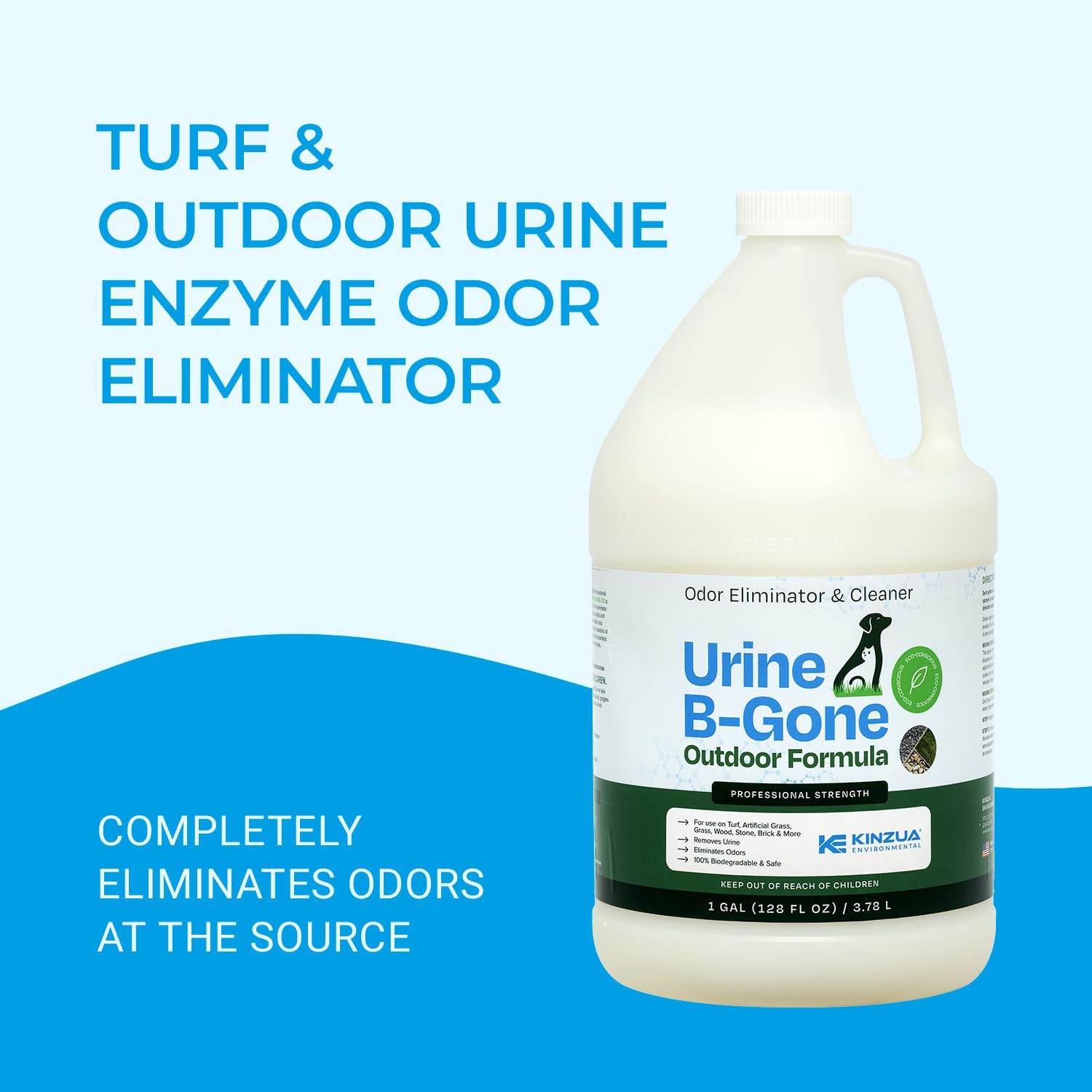 KINZUA ENVIRONMENTAL Urine B-Gone pénétration profonde gazon et béton.