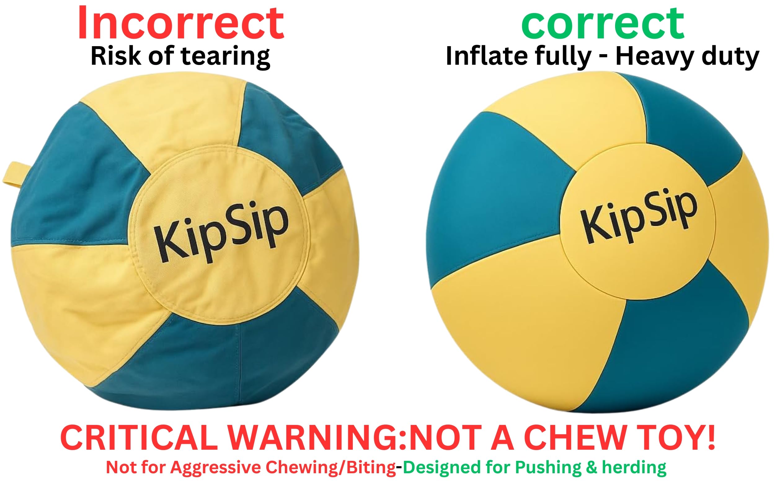 Balle KipSip adaptée à l’intérieur et à l’extérieur, prise en main sûre.