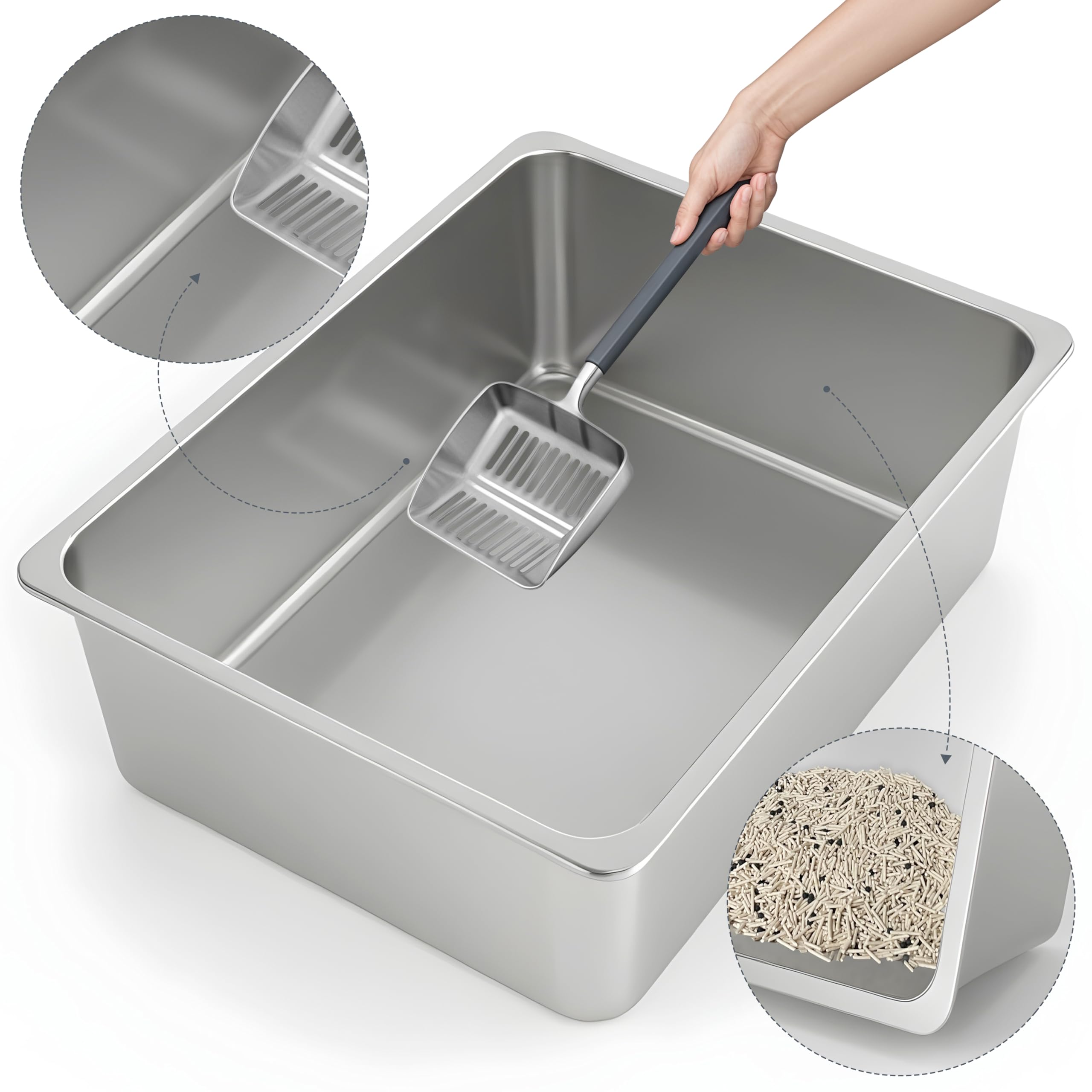 Kirecoo bac compact 15,6 x 11,6 pouces, parois hautes pour éclaboussures réduites