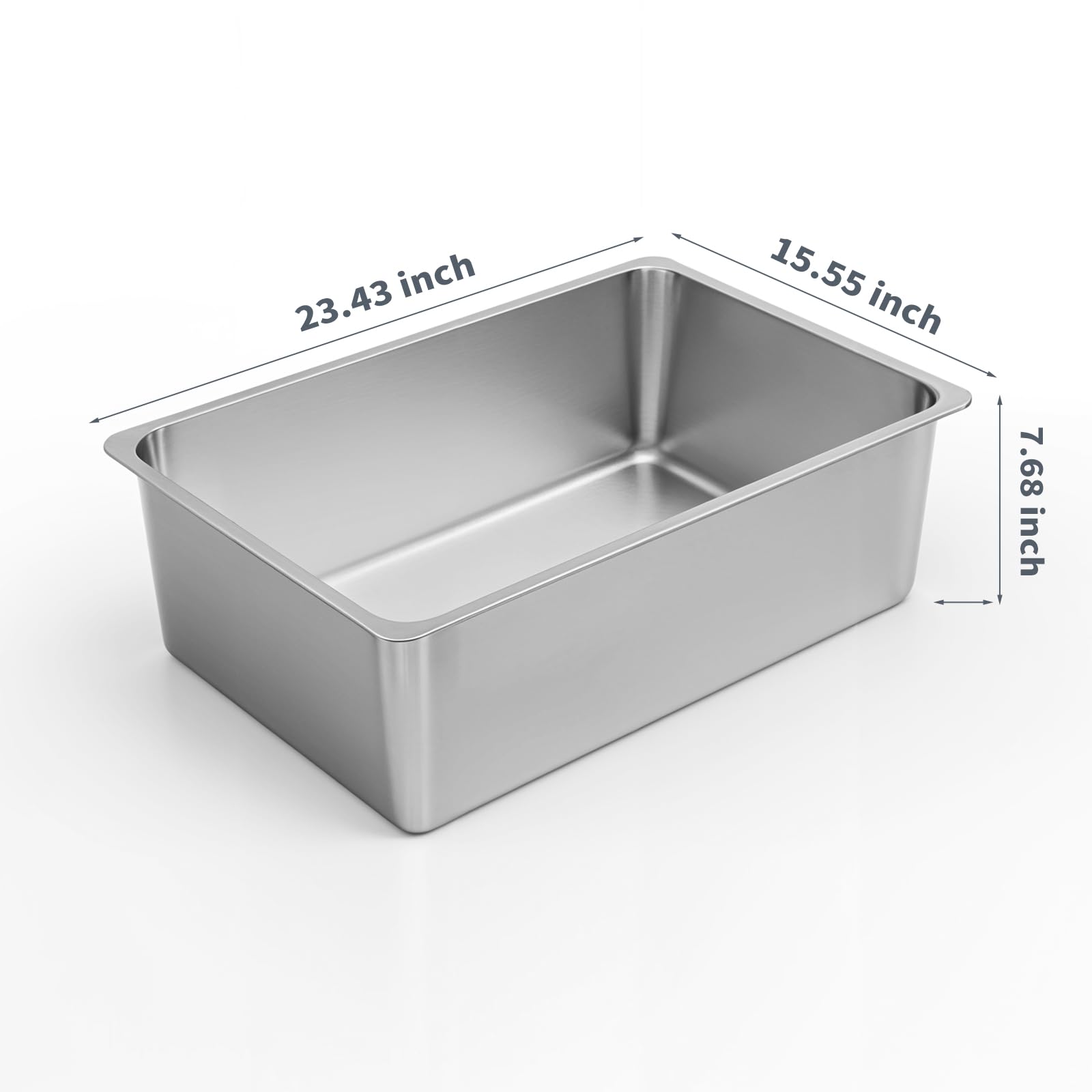 Boîte-litière inox XXL Kirecoo, hauts, retient les litières et protège les sols.