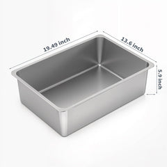Kirecoo litière inox bords hauts: retient mieux les éclaboussures et les grains.