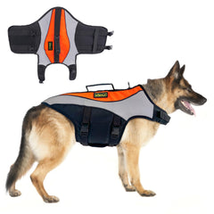 Gilet de sauvetage orange KISFLY pour chien grand format, flottabilité fiable.