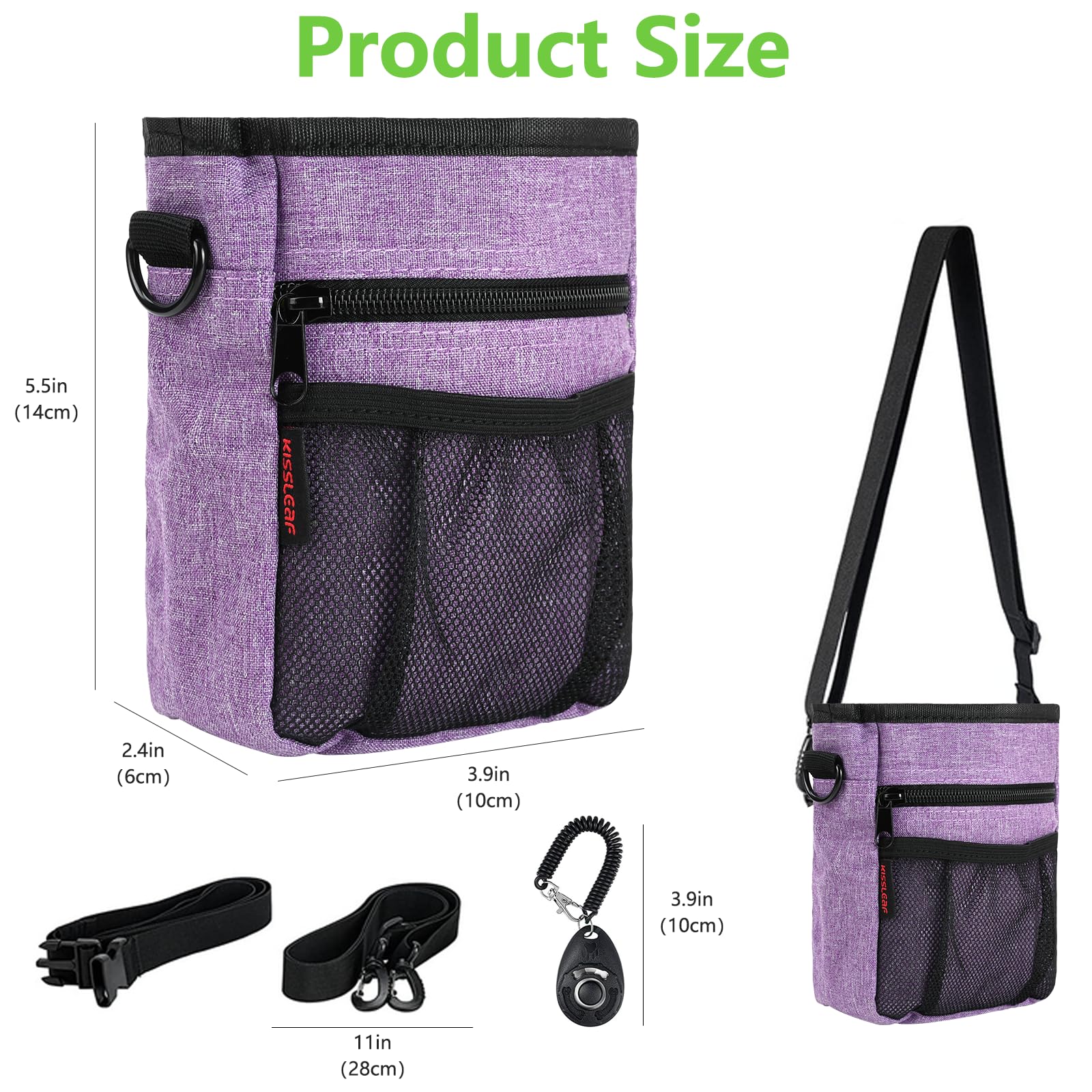 kissleaf pochette portable 3 modes port, choix de style de port