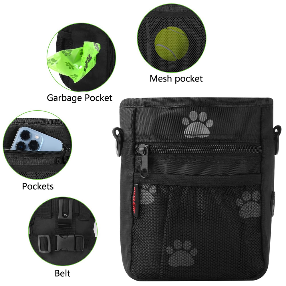 Distributeur intégré de sacs-poubelle pour sorties propres et pratiques.