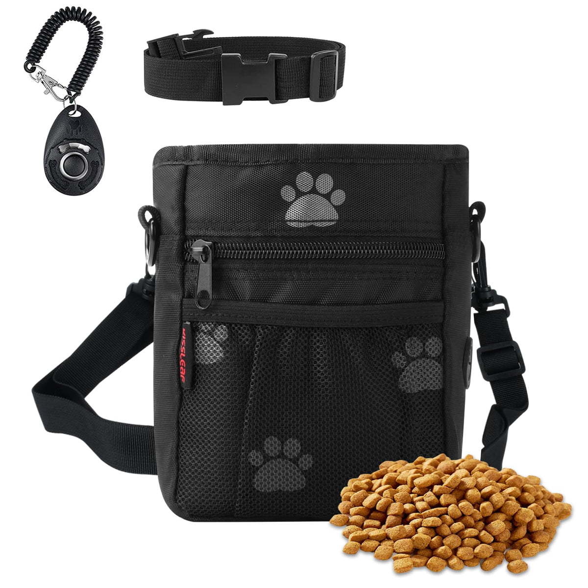 SAC Kissleaf avec fermeture magnétique rapide pour friandises d'entraînement canin.