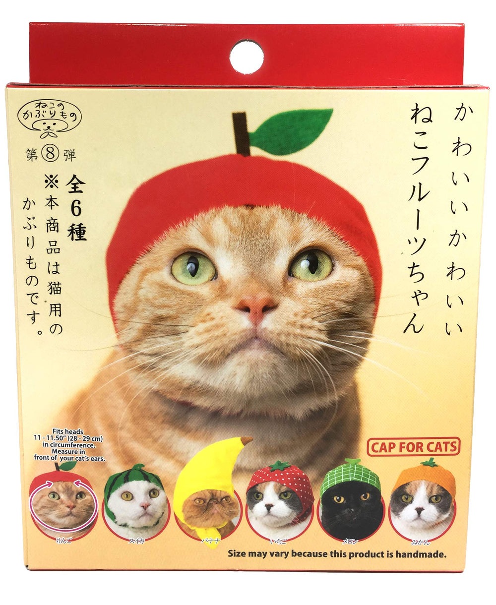 Chapeau chat Kitan Club fruit pomme, confort doux et look mignon.