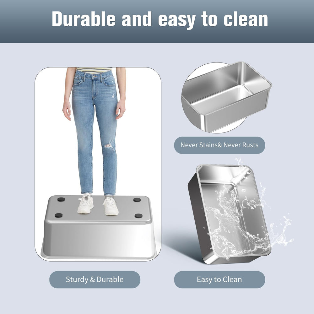 KITCATY litiere inox accessoires inclus pour entretien facilité