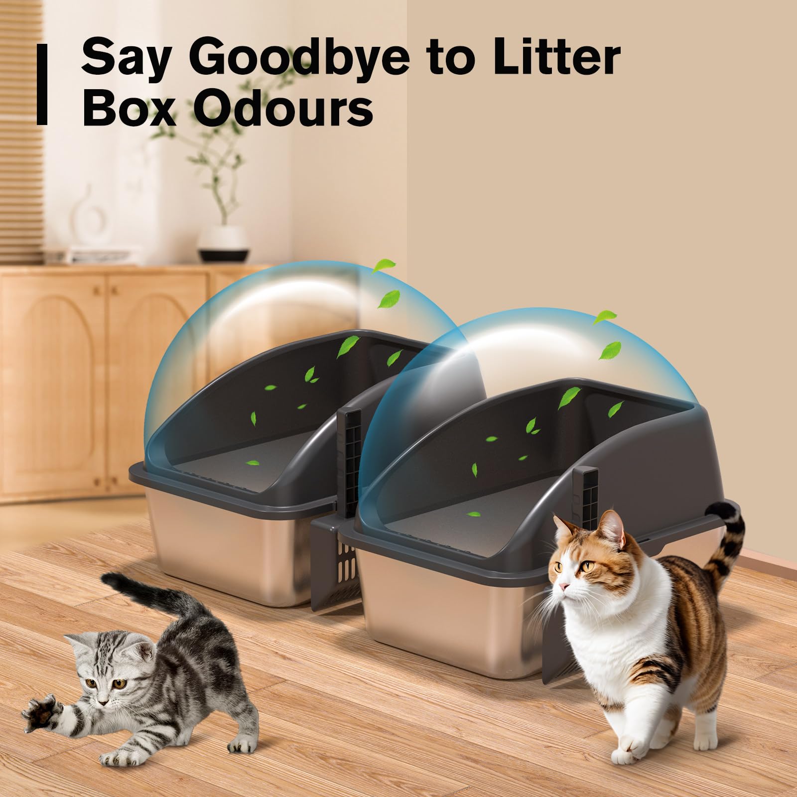 KITCATY litière inox anti odeurs entretien facilité.