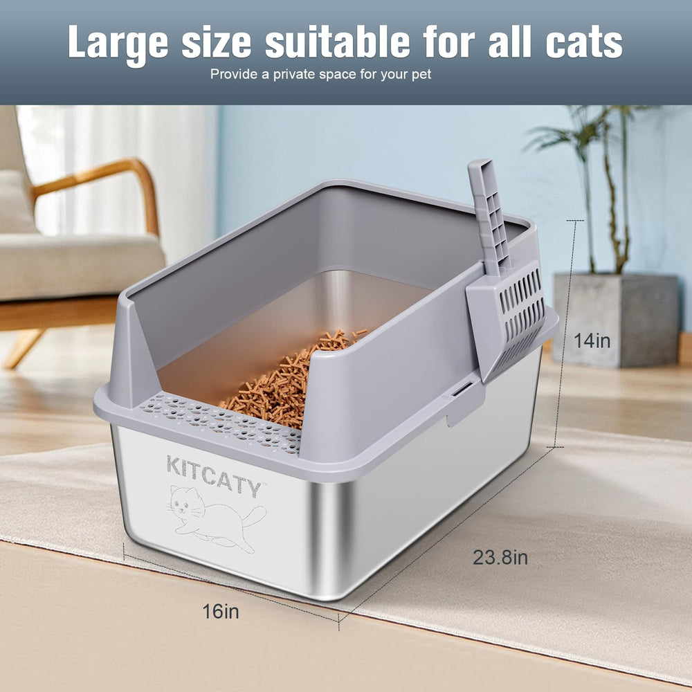 KITCATY litiere inox pieds anti-glisse protègent le sol