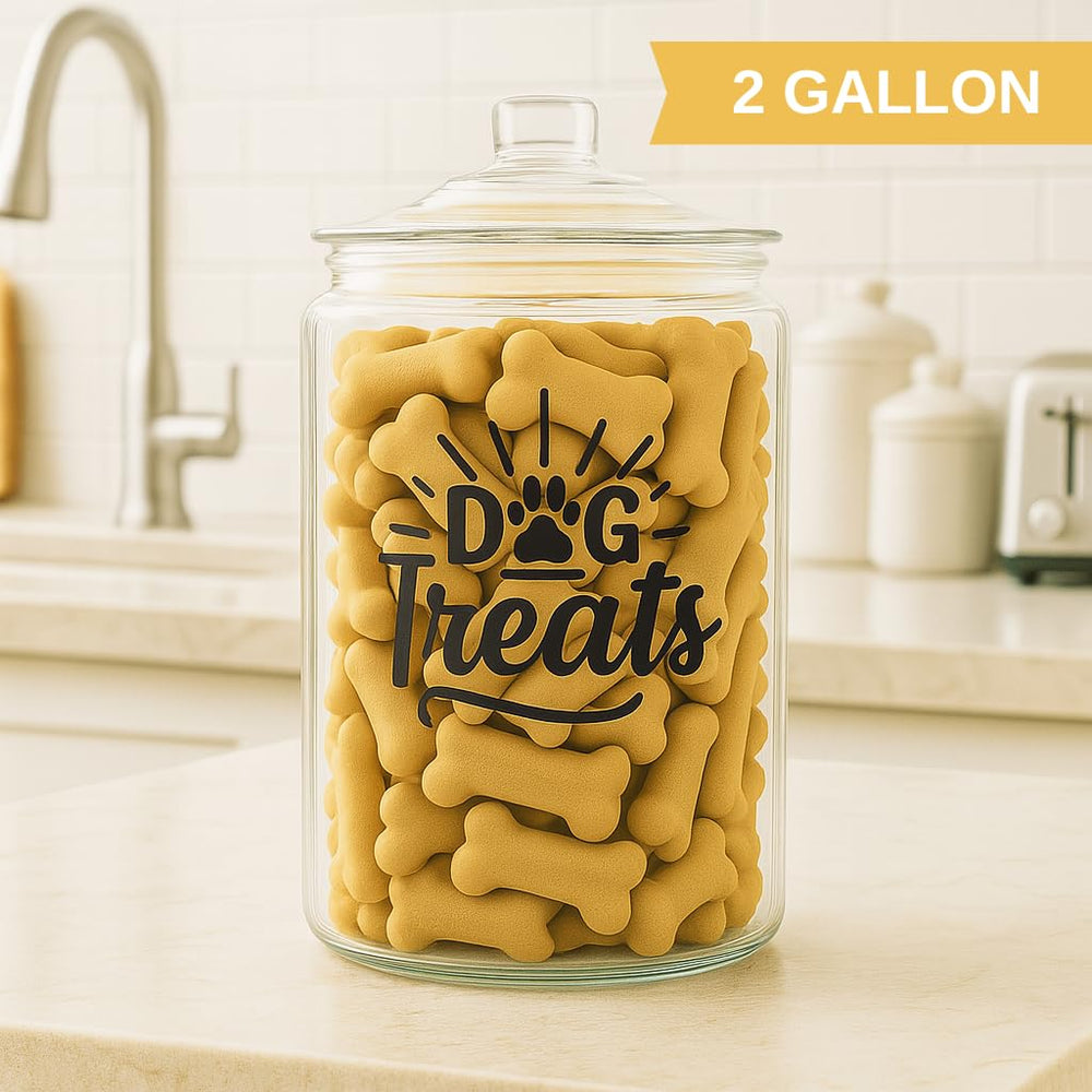 Bocal verre clair Kitchentoolz avec anse, pratique et esthétique pour les snacks.