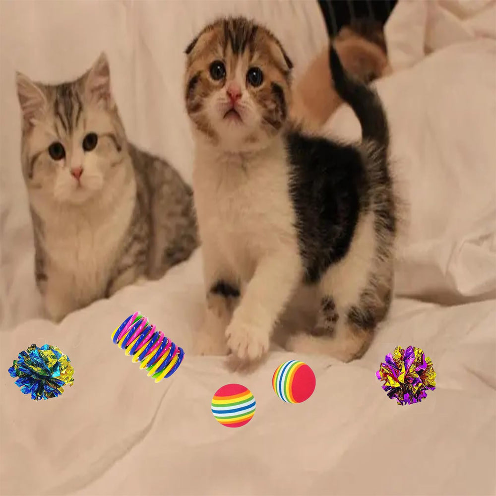 Boules arc-en-ciel KITCHSTAR pour chats, variété et divertissement