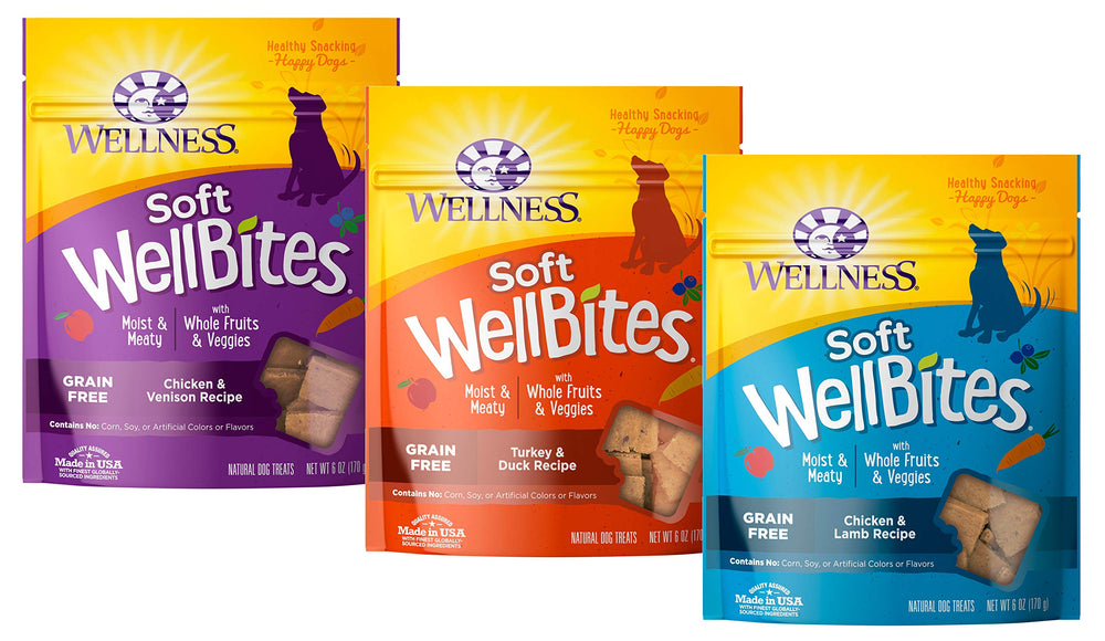 Kitmous WellBites pack variété, idéal pour l'entraînement et les récompenses.