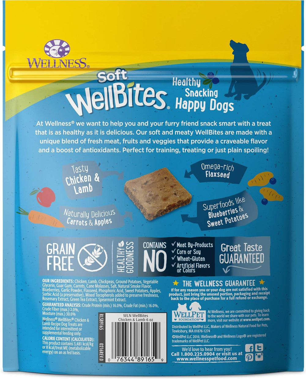 Kitmous WellBites poulet-venaison, friandise tendre pour chiens actifs.