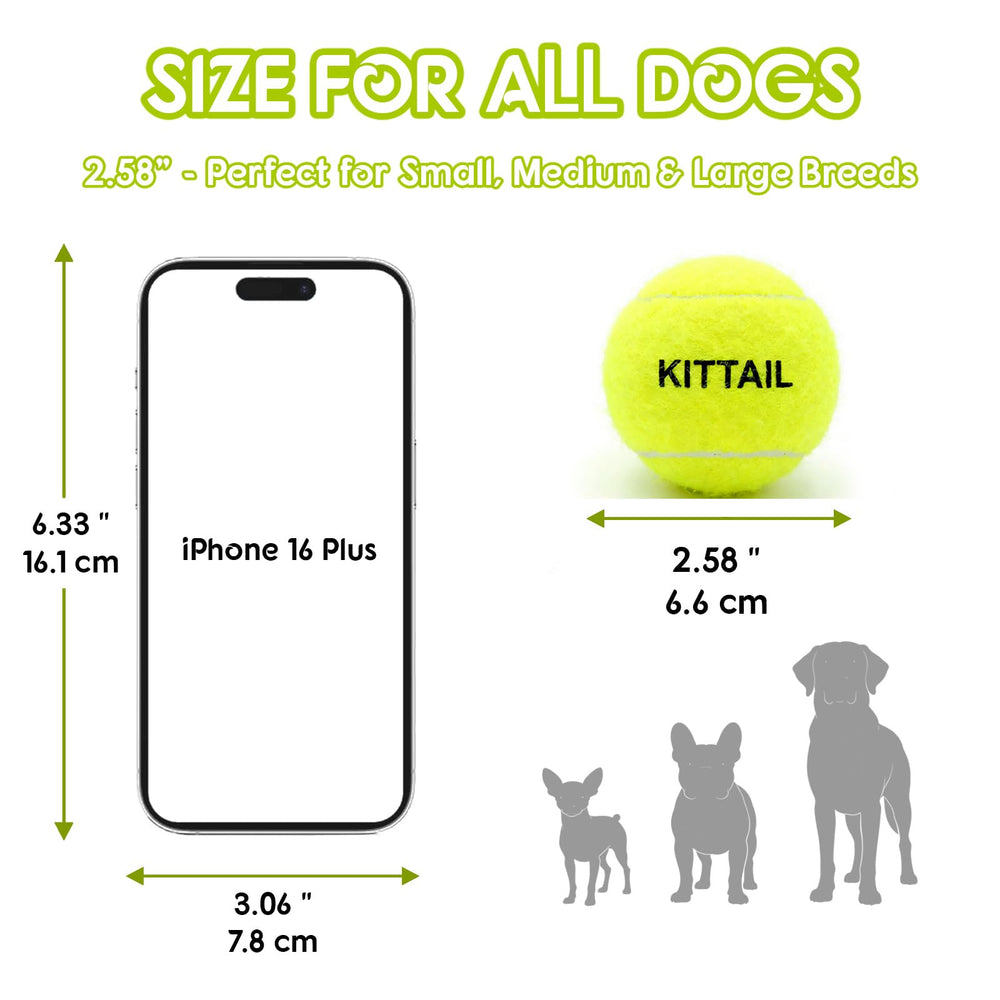 Balles en caoutchouc naturel KITTAIL, durables et sûres pour chiens.