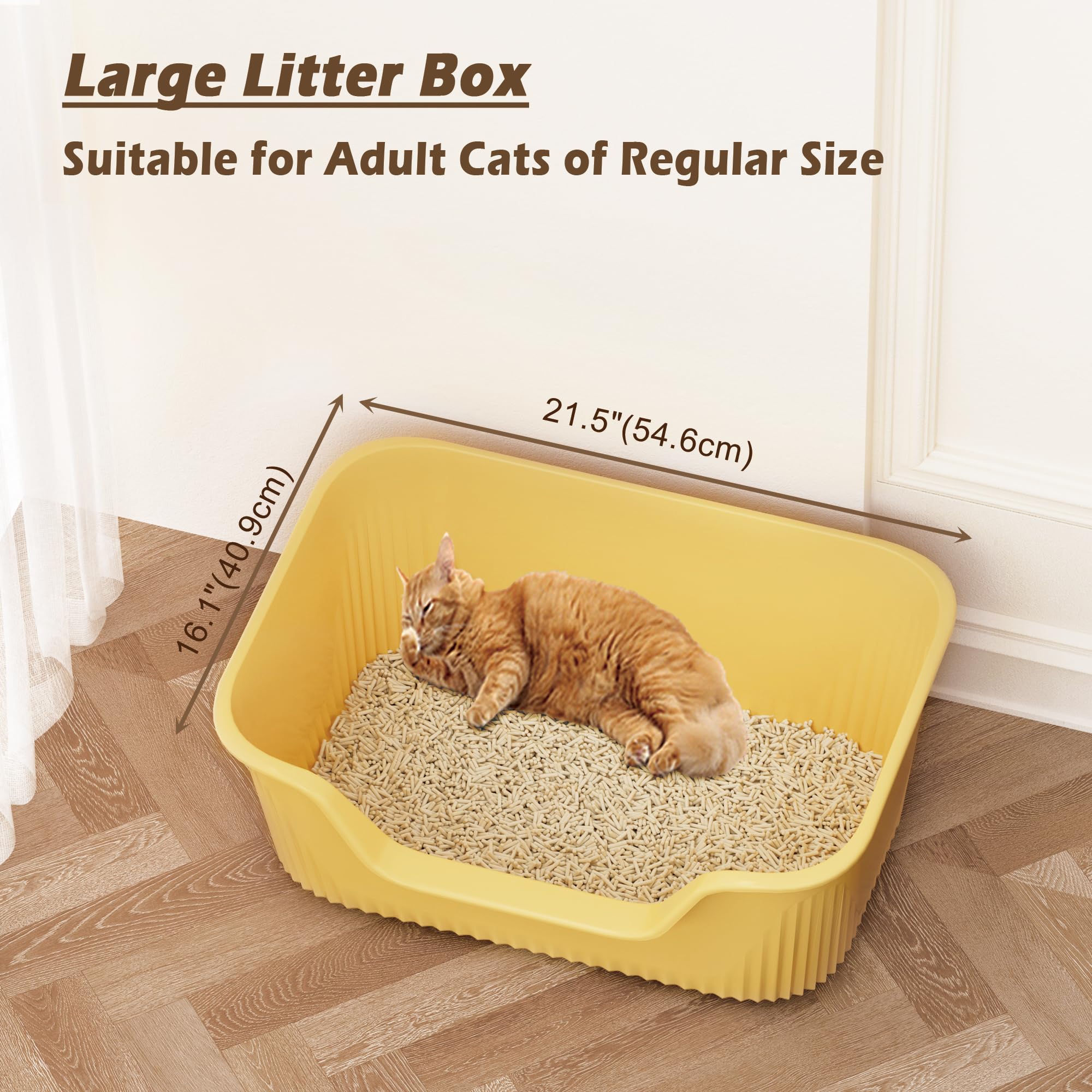 Kittenhood bac-a-litiere anti-projections-jaune: réduction des éclaboussures lors de l’utilisation.