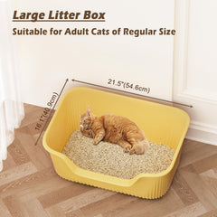 Kittenhood bac-a-litiere anti-projections-jaune: réduction des éclaboussures lors de l’utilisation.
