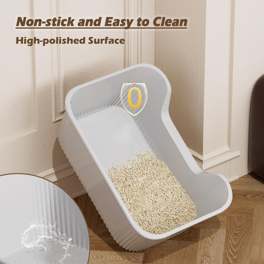 Kittenhood bac-a-litiere resistance-griffes-jaune: plastique robuste résistant aux griffes.