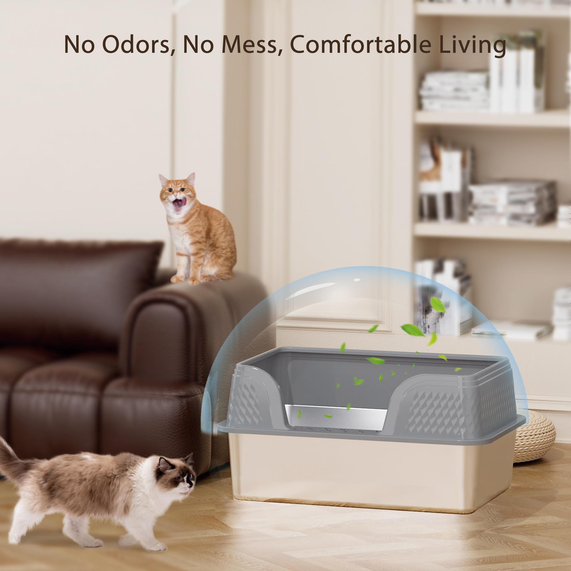 Kittenhood litière acier XL; accessoires inclus: patins et pelle suspendue.