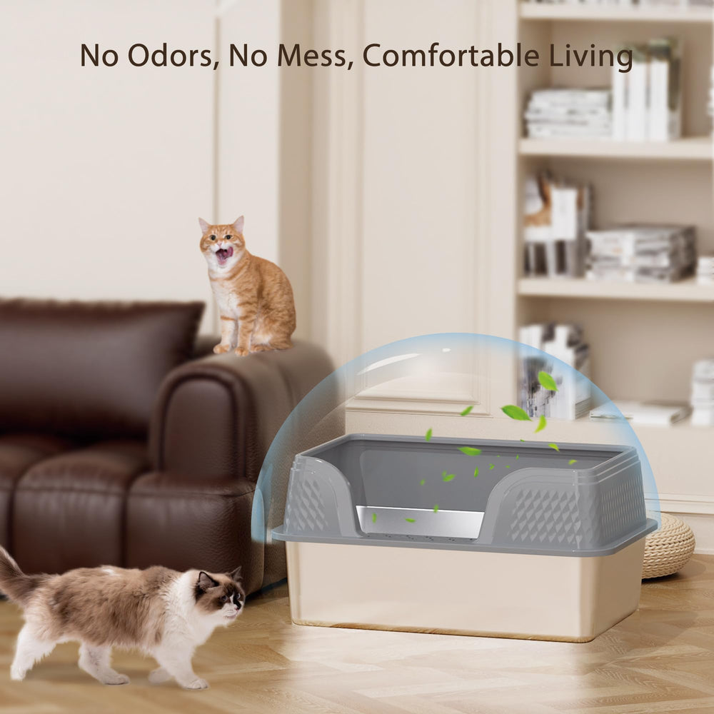 Kittenhood litière acier XL; accessoires inclus: patins et pelle suspendue.