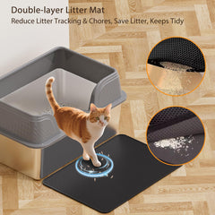 Kittenhood litière acier XL; surface lisse facilitant le nettoyage et les odeurs.