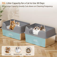 Kittenhood litière acier XL; tapis et filtration pour réduire la poussière.