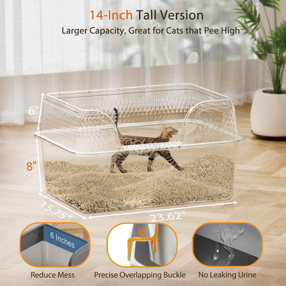 Kittenhood bac litiere porte latérale haute, accès pratique pour grands chats.