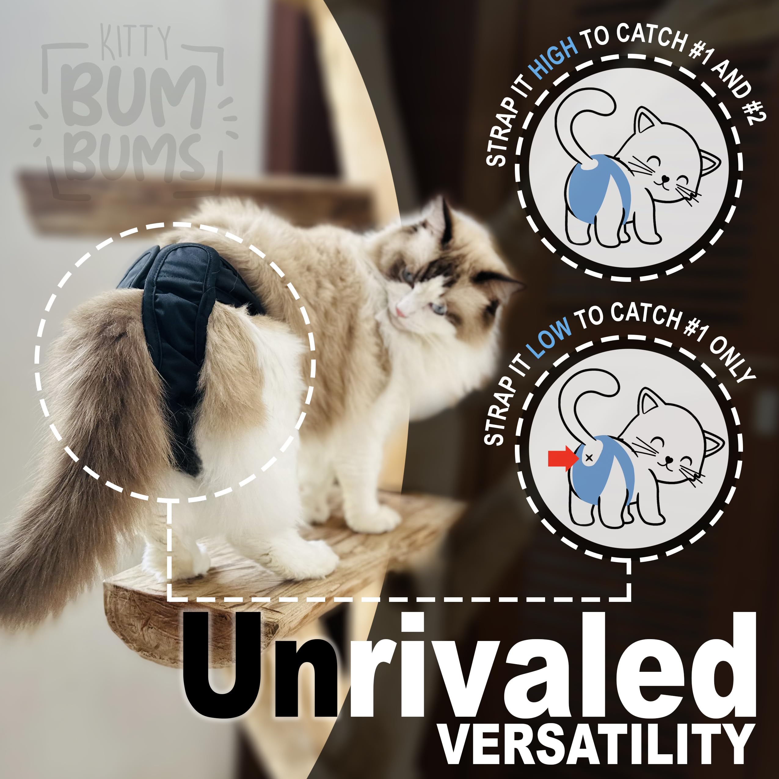 Kitty BumBums onglets reglables assurant un ajustement parfait et confortable.