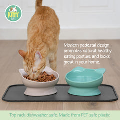 Bol ovale Kitty City anti moustache, front incliné facilitant l alimentation.