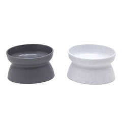 Kitty City bols surélevés ensemble blanc et gris pour repas confortables.