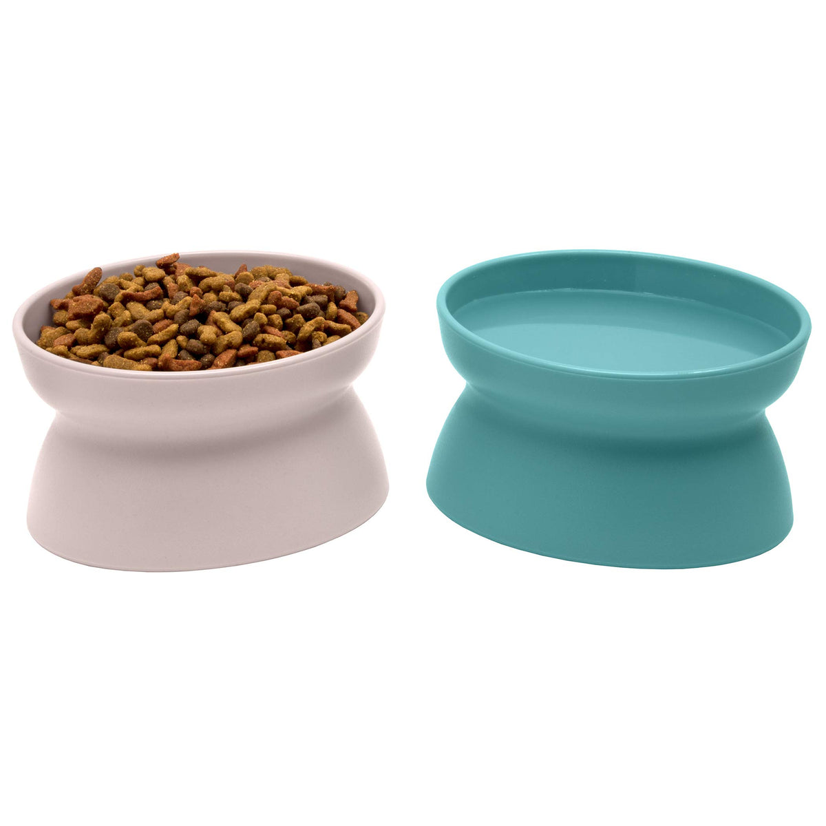Kitty City – bol élevé pour chat en sarcelle, repas confortables.