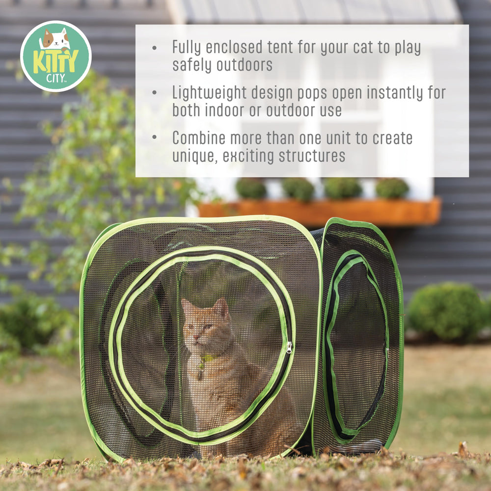 Kitty City Cube Accès zippé haut – accès flexible pour jeux et observation.