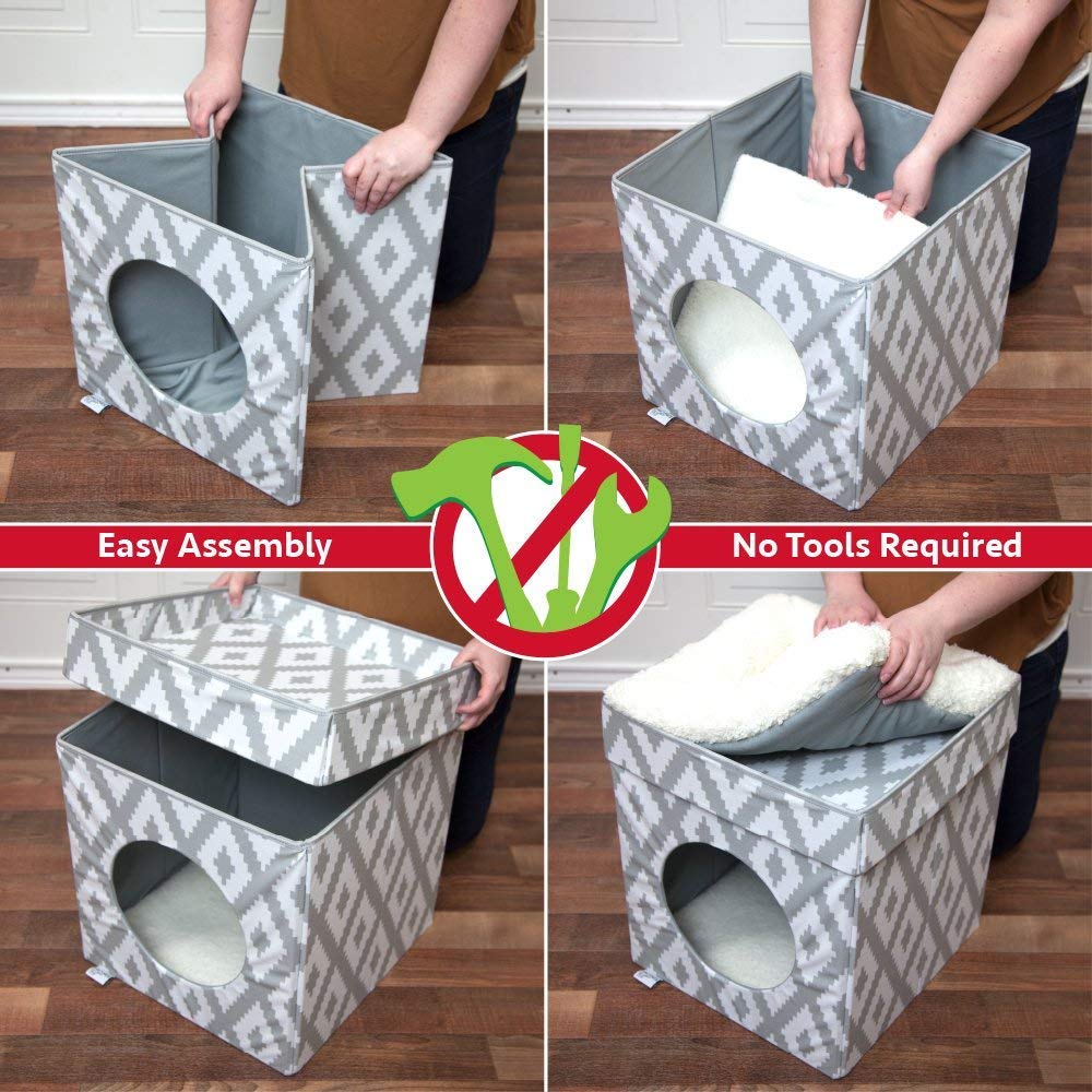 Kitty City Design Gris et Blanc – s’adapte à tout intérieur